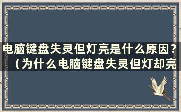 电脑键盘失灵但灯亮是什么原因？ （为什么电脑键盘失灵但灯却亮）